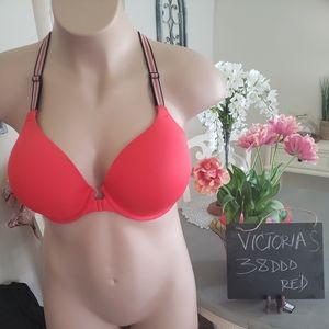 Victoria Secrets Bra 38DDD lightly lined front closure Red bra